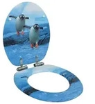 vidaXL Toilettensitz mit Soft-Close-Deckel MDF Pinguin-Design