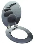 vidaXL Toilettensitz mit Soft-Close-Deckel MDF Stein-Design