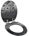 vidaXL Toilettensitz mit Soft-Close-Deckel MDF Wassertropfen-Design