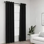vidaXL Verdunkelungsvorh&auml;nge Leinenoptik 2 Stk. Anthrazit 140x245 cm