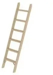 Stufen-Anlegeleiter Holz ohne Traverse 6 Stufen
