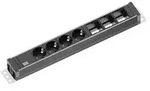 Bachmann 922.0071 Steckdosenleiste Aluminium, Schwarz Schutzkontakt 1St.
