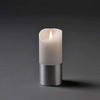 KONSTSMIDE LED Kerze mit silberfarbener Banderole - Echtwachs - 3D Flamme -...