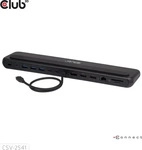 Club 3D CSV-2541, Club 3D USB-C 12in1-Dock >DP1.4/2xHDMI/2xUSB-C/ 8K30Hz PD100W