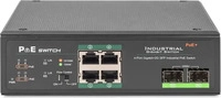 Digitus DN-651109, Digitus Industrieller 4-Port Gigabit PoE+ Switch,2x Uplink