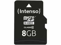 Intenso 3413460, 8 GB Intenso microSDHC Class 10 Retail inkl. Adapter auf SD,...