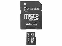Transcend TS2GUSD, 2 GB Transcend Standard microSD Class 2 Retail inkl. Adapter...