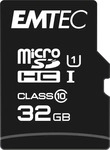 EMTEC ECMSDM32GHC10GP, 32 GB EMTEC Gold+ microSDHC Class 10 U1 Retail inkl. Adapter