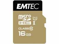 EMTEC ECMSDM16GHC10GP, 16 GB EMTEC Gold+ SDHC Class 10 U1 Retail inkl. Adapter...