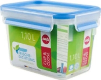Emsa 508541, emsa Frischhaltedose CLIP & CLOSE 11,0 cm hoch transparent, blau 1,1 l,