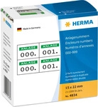 Herma 4834, Herma 4834 selbstklebend 2fach wei&szlig;/gr&uuml;n Anlagenummern 1.5x2.2 cm...