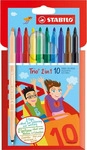Stabilo 222/10-01, STABILO Trio 2in1 Filzstifte farbsortiert, 10 St.