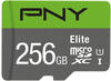 PNY P-SDU256V11100EL-GE, 256GB PNY Micro SD Card Elite XC Class 10 UHSI U1 A1...