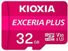 KIOXIA LMPL1M032GG2, 32GB KIOXIA EXCERIA PLUS R98/W65 microSDHC Kit, UHS-I U3,...