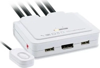 InLine 63613I, InLine KVM Switch 2-fach, Displayport 1.2, 4K, USB, mit Audio, integr.