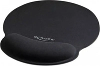 Delock 12559, Delock Mauspad mit Handballenauflage rund schwarz