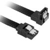 0.75m Sharkoon Sleeve Kabel SATA 6Gb/s, 0.75m, schwarz, gewinkelt mit...