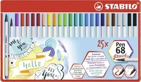 Stabilo 568/25-321, STABILO Pen 68 brush Brush-Pens farbsortiert, 25 St.