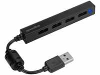 Speedlink SL-140000-BK, Speedlink USB-HUB SNAPPY SLIM, 4-Port, Passiv, schwarz