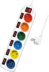 LogiLink LPS259, 1.50m LogiLink Steckdosenleiste Satz mit mehreren Farben 6 (LPS259)