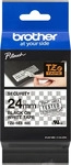Brother TZESE5, Brother Band Sicherheit 24mm Bandl&auml;nge: 8m laminiert, weiss/schwarz