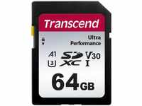 Transcend TS64GSDC340S, 64GB Transcend SD Card UHS-I U3 A1 Ultra Performance,...