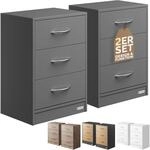 DeubaXXL DE Nachttisch Eloise 2er-Set Anthrazit 54x39x28cm 109663