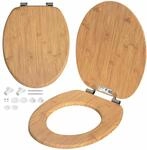 DeubaXXL DE Casaria&reg; Toilettensitz Bambus mit Absenkautomatik MDF 108586