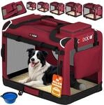 DeubaXXL DE Hundebox faltbar XL 82x58x58cm Dunkelrot 109440