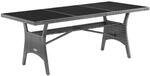 DeubaXXL DE Polyrattan Gartentisch Takeo Grau 190x90x75cm WPC 995691