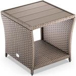 DeubaXXL DE Casaria&reg; Polyrattan Beistelltisch Vedis Creme 45x45x40cm 109510