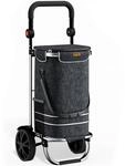 DeubaXXL DE Einkaufstrolley Schwarz Alu 56L 31x24x54cm 108231