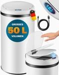 DeubaXXL DE Sensor M&uuml;lleimer Wei&szlig; Edelstahl 50L 109763