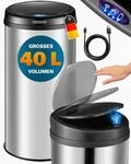 DeubaXXL DE Sensor M&uuml;lleimer Silber Edelstahl 40L 109766