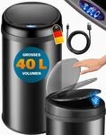 DeubaXXL DE Sensor M&uuml;lleimer Schwarz Edelstahl 40L 109768