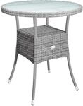 DeubaXXL DE Polyrattan-Tisch Grau rund &Oslash;60cm 109728