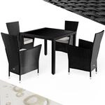 DeubaXXL DE Polyrattan Garten-Sitzgruppe Riga 5-tlg Schwarz 996928