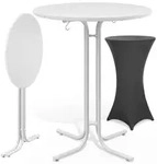 Stehtisch Wei&szlig; 110x80cm + Stehtischhusse Grau &Oslash;80cm