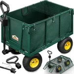 Transportwagen 550 kg Gr&uuml;n 110x75x52cm mit 4 Luftreifen & Plane