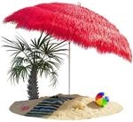 DeubaXXL DE Sonnenschirm Hawaii Rot &Oslash;160cm UV-Schutz 30+ 102504