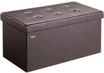 DeubaXXL DE Sitzbank Braun 80x40x40cm MDF faltbar 101539