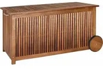 Gartenbox Akazienholz 350L mit Innenplane 124x52x58cm wetterfest