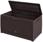DeubaXXL DE Gartenbox Matuba 310L Braun Flechtoptik wasserdicht 104255