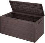DeubaXXL DE Gartenbox Woody 280L Braun Holzoptik wasserdicht 108492