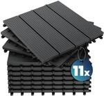 DeubaXXL DE Casaria&reg; WPC Fliesen 11er-Set Klassik Anthrazit - 30x30cm 994368