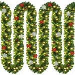 DeubaXXL DE Weihnachtsgirlande 10m In-/Outdoor geschm&uuml;ckt 107697