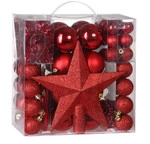 DeubaXXL DE Weihnachtskugeln Rot 77 tlg in matt gl&auml;nzend & glitzernd 103312
