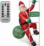DeubaXXL DE monzana&reg; Weihnachtsmann auf Leiter mit 100 LEDs 105415