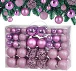 DeubaXXL DE Weihnachtskugeln Rosa 100-tlg in matt, gl&auml;nzend & glitzernd 107506