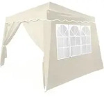 Faltpavillon Capri Beige 3x3m inkl 2 Seitenw&auml;nden UV-Schutz 50+